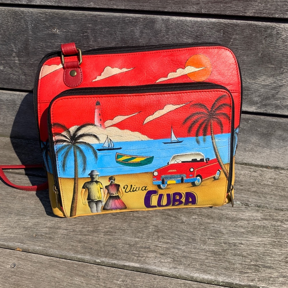 Anuschka cross body satchel bag